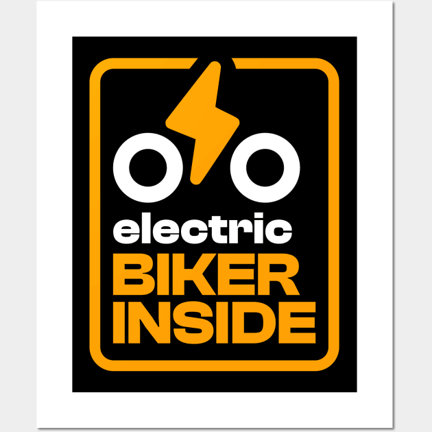 Electric Biker Inside Wall Art by silly bike